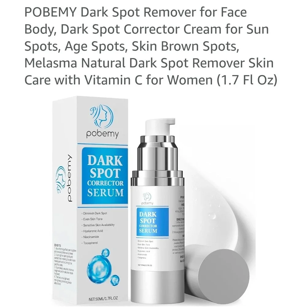 Pobemy Dark Spot Corrector Serum 1oz Tranexamic Acid Niacinamide Brightening
